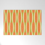 Retro Tiki Pin Stripes 336 Orange Gold and Beige Welcome Mat Gallery Image 1