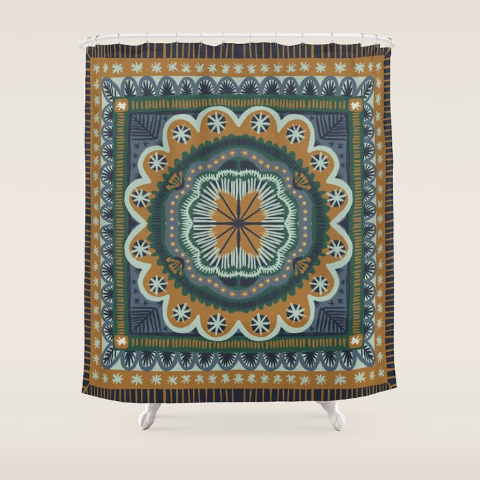 Winter Symmetric Pattern Shower Curtain Gallery Image 1