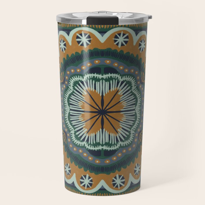 Winter Symmetric Pattern Travel Mug Gallery Image 1