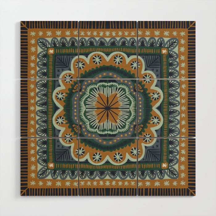 Winter Symmetric Pattern Wood Wall Art Gallery Image 1