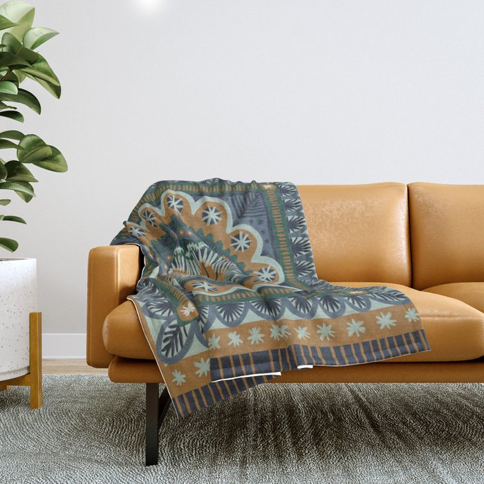 Winter Symmetric Pattern Throw Blanket Gallery Image 1