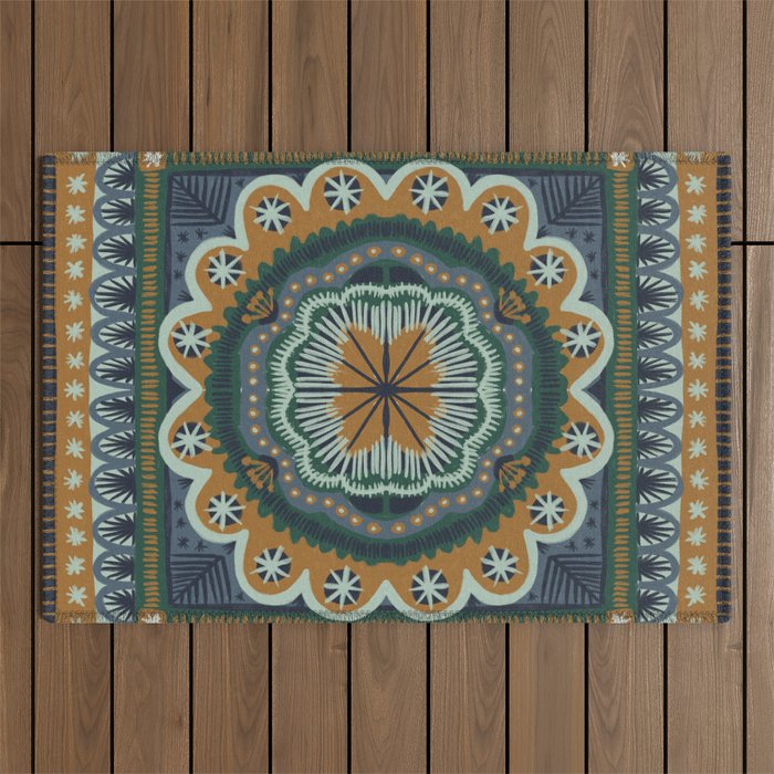Winter Symmetric Pattern Outdoor Rug Gallery Image 1