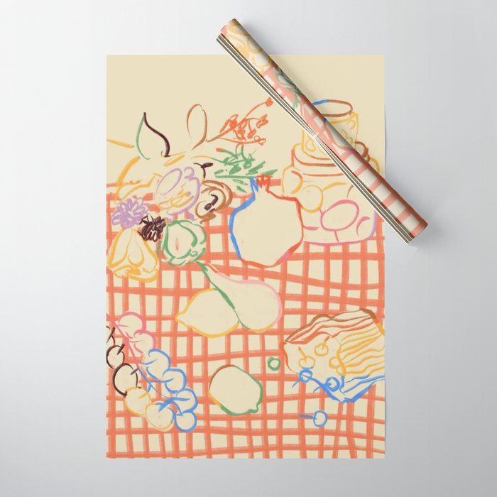 SUMMER FRUIT STILL LIFE Wrapping Paper Gallery Image 1