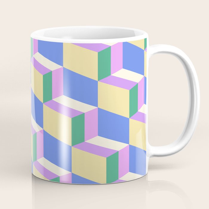 Cuboid Geometric Abstract Shapes Pattern XXXVII Coffee Mug Gallery Image 1