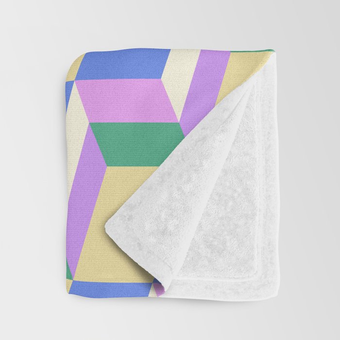 Cuboid Geometric Abstract Shapes Pattern XXXVII Throw Blanket Gallery Image 3