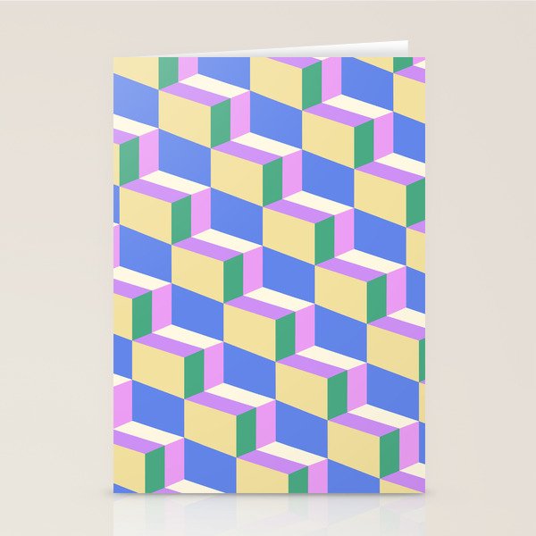 Cuboid Geometric Abstract Shapes Pattern XXXVII Stationery Card Gallery Image 2