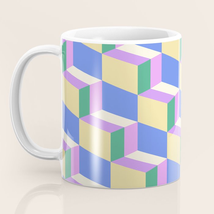 Cuboid Geometric Abstract Shapes Pattern XXXVII Coffee Mug Gallery Image 3
