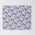 Cuboid Geometric Abstract Shapes Pattern XXXVII Throw Blanket Gallery Image 2