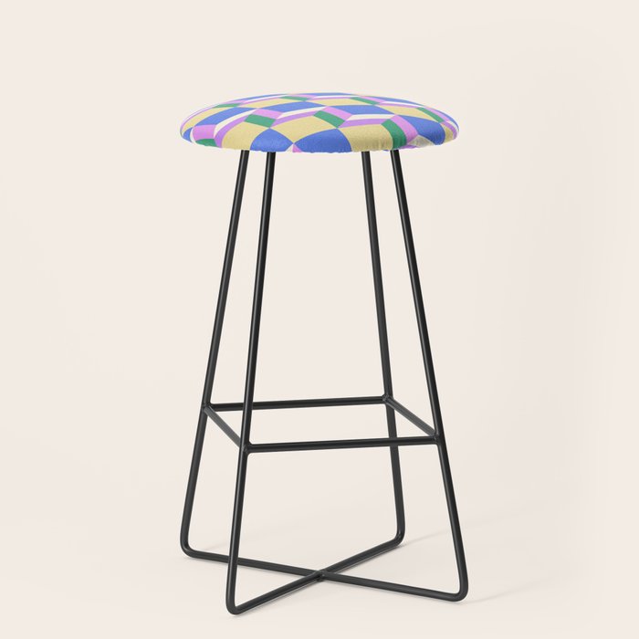 Cuboid Geometric Abstract Shapes Pattern XXXVII Stool Gallery Image 1