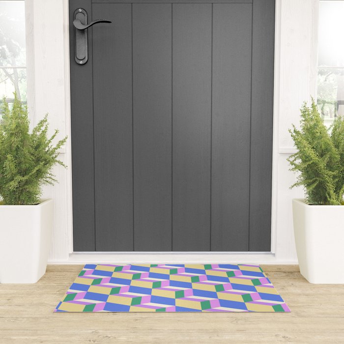 Cuboid Geometric Abstract Shapes Pattern XXXVII Welcome Mat Gallery Image 3