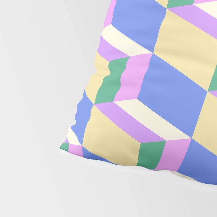 Cuboid Geometric Abstract Shapes Pattern XXXVII Pillow Sham Gallery Image 4