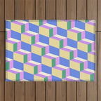 Cuboid Geometric Abstract Shapes Pattern XXXVII Outdoor Rug Gallery Image 1