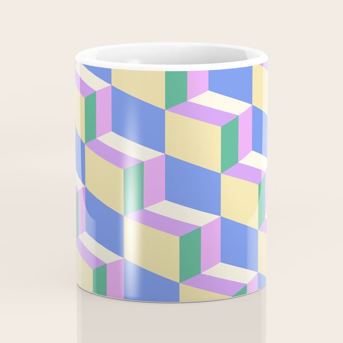 Cuboid Geometric Abstract Shapes Pattern XXXVII Coffee Mug Gallery Image 4