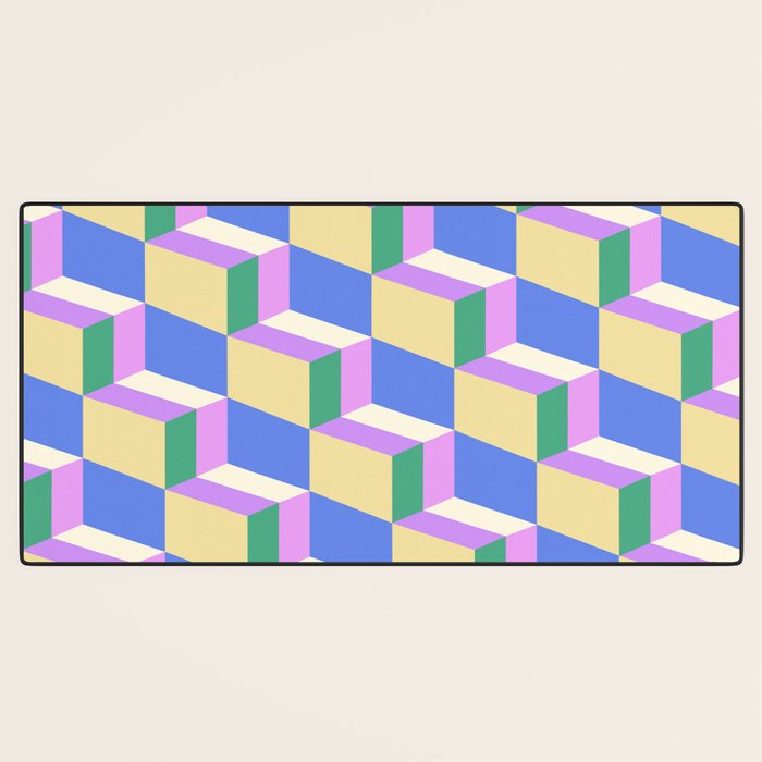 Cuboid Geometric Abstract Shapes Pattern XXXVII Desk Mat Gallery Image 3