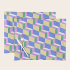 Cuboid Geometric Abstract Shapes Pattern XXXVII Placemat Gallery Image 1