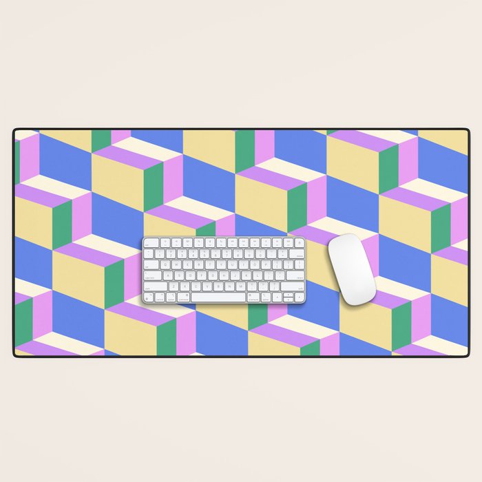 Cuboid Geometric Abstract Shapes Pattern XXXVII Desk Mat Gallery Image 1