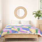 Cuboid Geometric Abstract Shapes Pattern XXXVII Duvet Cover Gallery Image 3
