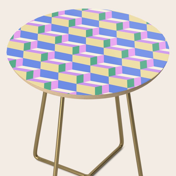 Cuboid Geometric Abstract Shapes Pattern XXXVII Side Table Gallery Image 2