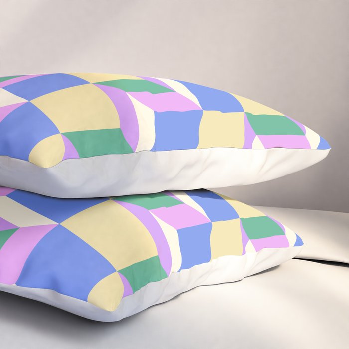 Cuboid Geometric Abstract Shapes Pattern XXXVII Pillow Sham Gallery Image 3