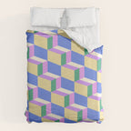 Cuboid Geometric Abstract Shapes Pattern XXXVII Duvet Cover Gallery Image 6