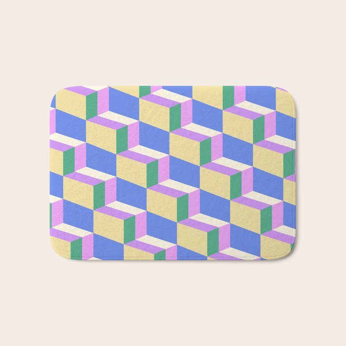 Cuboid Geometric Abstract Shapes Pattern XXXVII Bath Mat Gallery Image 1