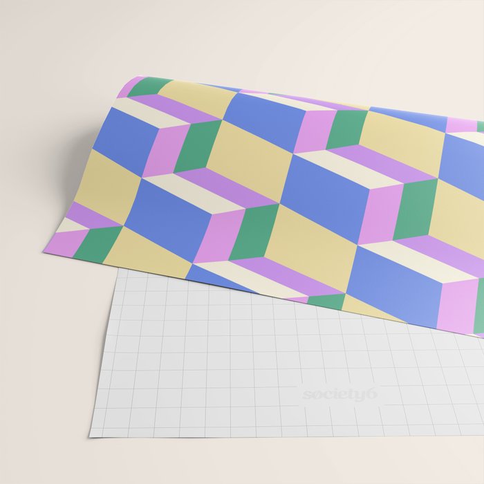 Cuboid Geometric Abstract Shapes Pattern XXXVII Wrapping Paper Gallery Image 2