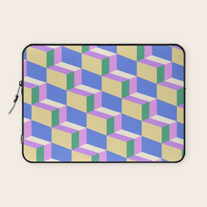 Cuboid Geometric Abstract Shapes Pattern XXXVII Laptop Sleeve Gallery Image 1