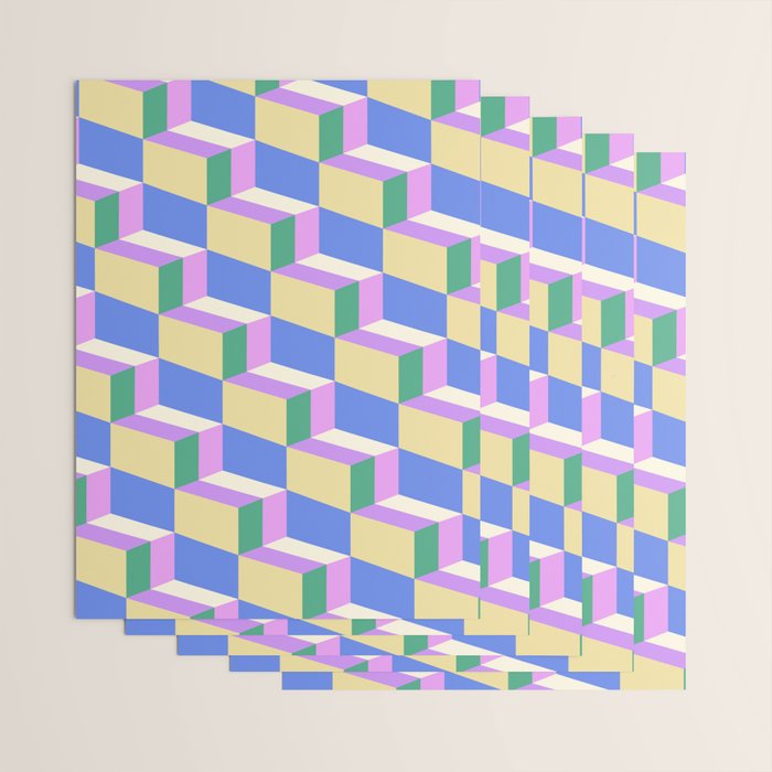 Cuboid Geometric Abstract Shapes Pattern XXXVII Wrapping Paper Gallery Image 3