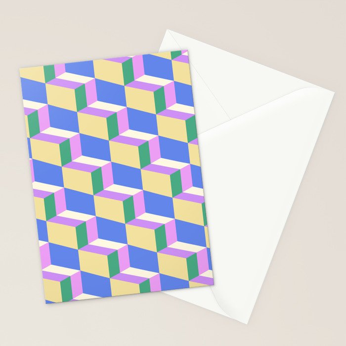 Cuboid Geometric Abstract Shapes Pattern XXXVII Stationery Card Gallery Image 2