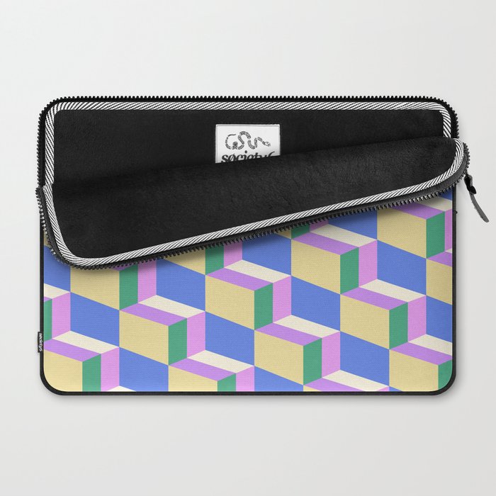 Cuboid Geometric Abstract Shapes Pattern XXXVII Laptop Sleeve Gallery Image 2