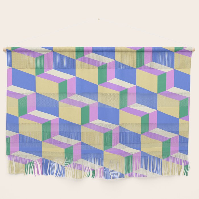 Cuboid Geometric Abstract Shapes Pattern XXXVII Wall Hanging Gallery Image 1