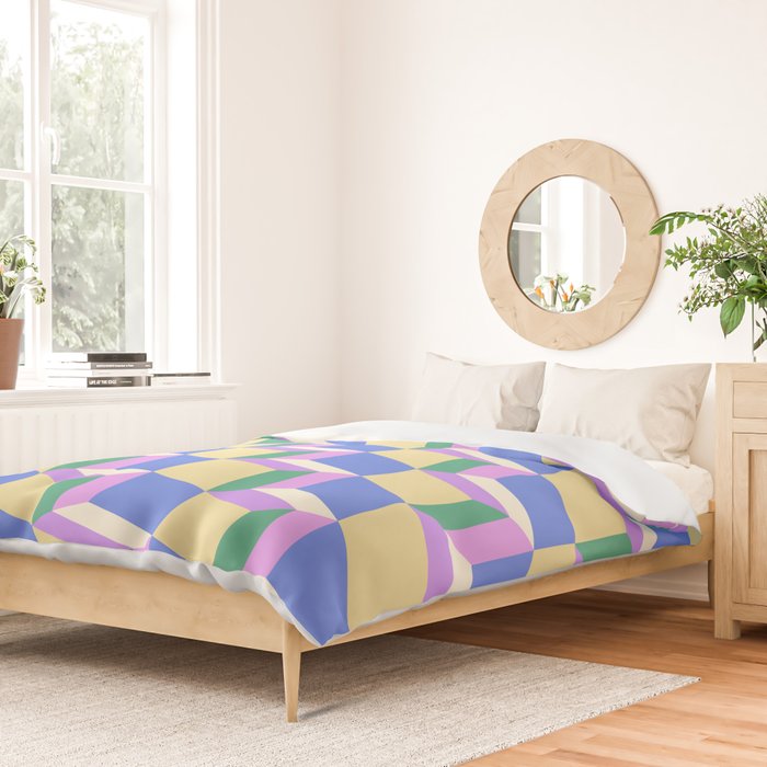 Cuboid Geometric Abstract Shapes Pattern XXXVII Duvet Cover Gallery Image 2