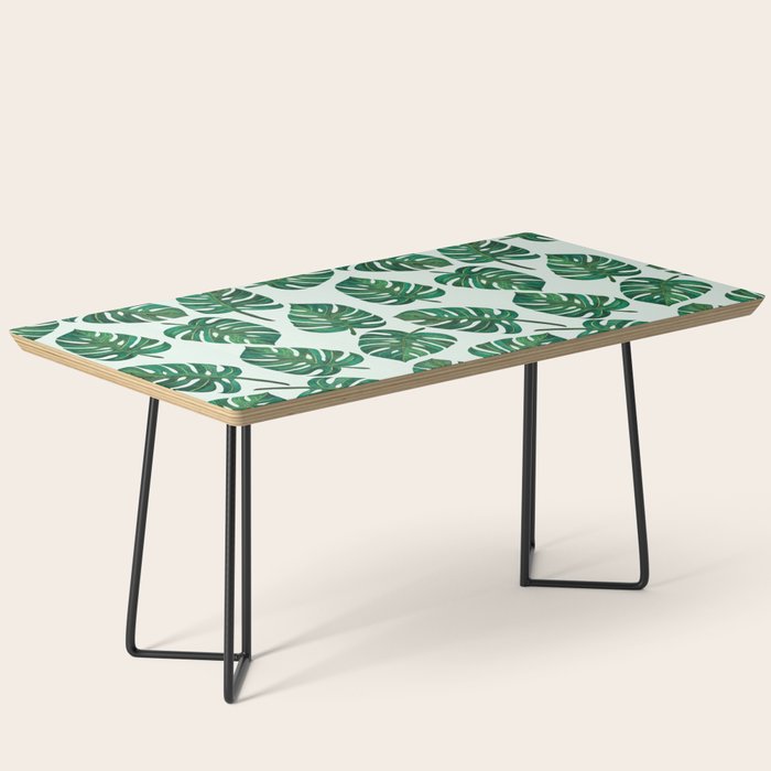 Monstera Watercolor Pattern Coffee Table Gallery Image 1