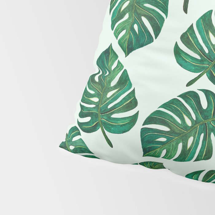 Monstera Watercolor Pattern Pillow Sham Gallery Image 4