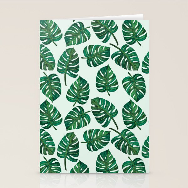 Monstera Watercolor Pattern Stationery Card Gallery Image 2