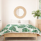 Monstera Watercolor Pattern Duvet Cover Gallery Image 3