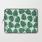 Monstera Watercolor Pattern Laptop Sleeve Gallery Image 1