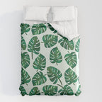 Monstera Watercolor Pattern Duvet Cover Gallery Image 6