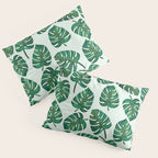 Monstera Watercolor Pattern Pillow Sham Gallery Image 3