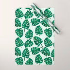 Monstera Watercolor Pattern Wrapping Paper Gallery Image 1