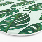 Monstera Watercolor Pattern Bath Mat Gallery Image 3