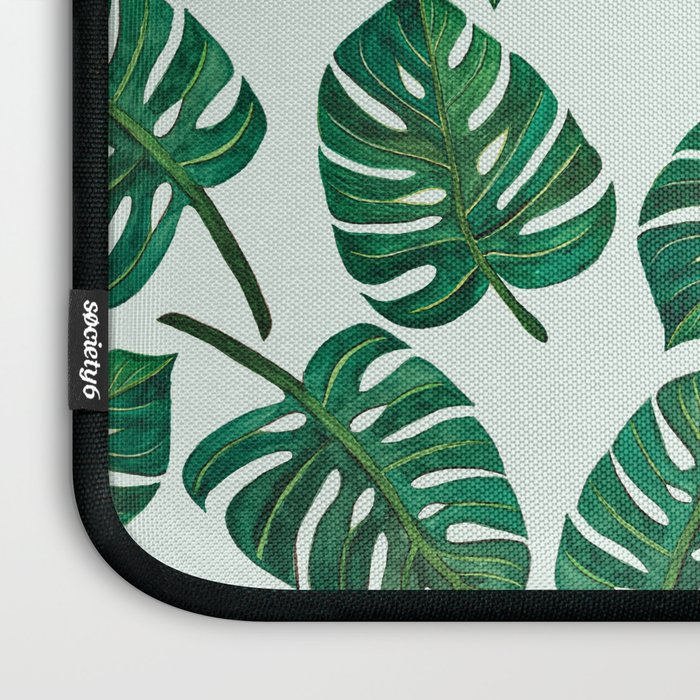 Monstera Watercolor Pattern Laptop Sleeve Gallery Image 3
