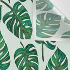 Monstera Watercolor Pattern Wall Tapestry Gallery Image 3