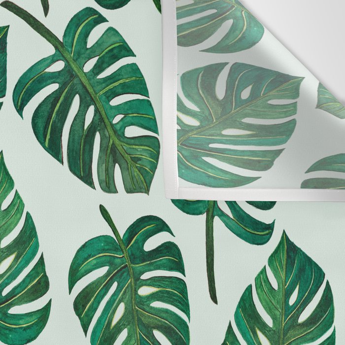 Monstera Watercolor Pattern Wall Tapestry Gallery Image 3