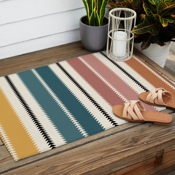 Western Stripes XX Earthy Rainbow Outdoor Rug Gallery Image 2