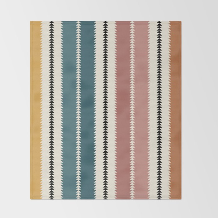 Western Stripes XX Earthy Rainbow Throw Blanket Gallery Image 2