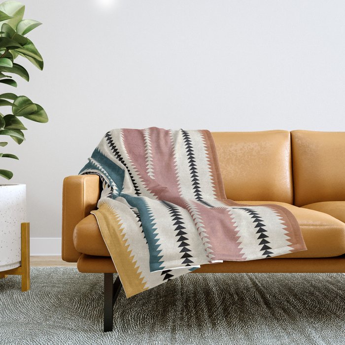 Western Stripes XX Earthy Rainbow Throw Blanket Gallery Image 1