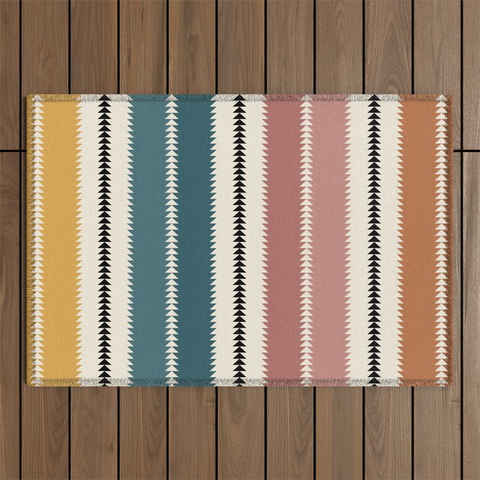 Western Stripes XX Earthy Rainbow Outdoor Rug Gallery Image 1