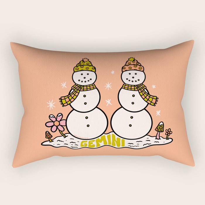 Gemini Snowman Rectangular Pillow Gallery Image 2