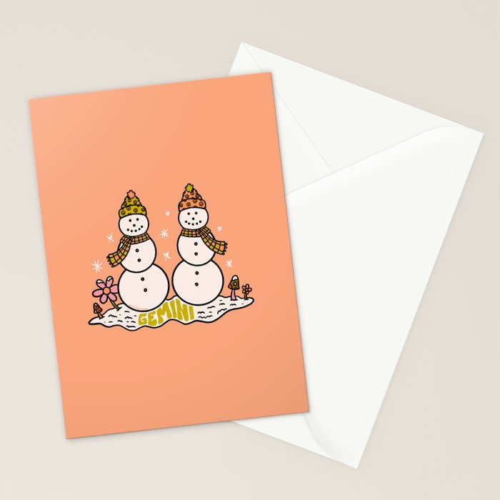 Gemini Snowman Stationery Card Gallery Image 2